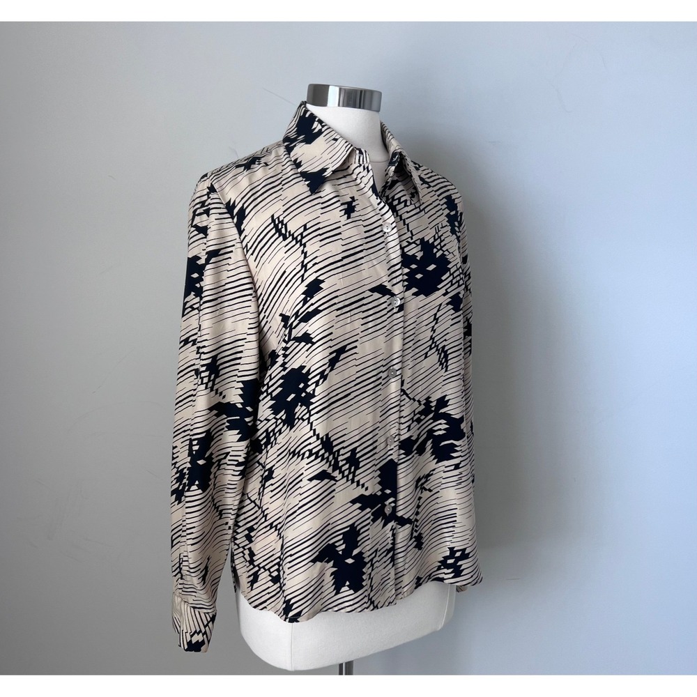 Rena Rowan Women's  100% Silk Button-Up‎ Blouse Size 12 Vintage - Picture 10 of 16